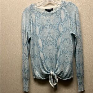 Snakeskin Print Blue Women's Top
